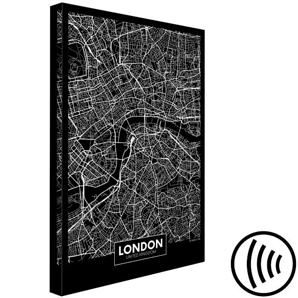 Bild auf Leinwand Dark Map of London (1 Part) Vertical XXL günstig online kaufen