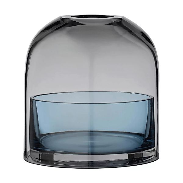 Windlicht Tota Small glas grau blau / Glas - H 10 cm - AYTM - Grau günstig online kaufen