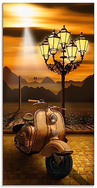 Artland Glasbild »Oldtimer Motorroller romantisch« Motorräder & Roller 1 St günstig online kaufen