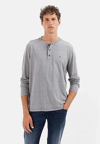 camel active Langarmshirt aus nachhaltigen Baumwollmix Langarm Henley günstig online kaufen