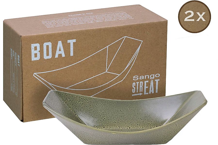 CreaTable Servierset Streat Boat grün Steinzeug günstig online kaufen