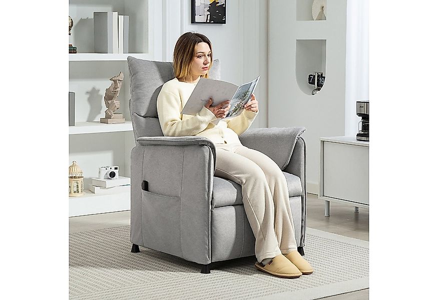 HOMCOM Relaxsessel Elektrisch Fernsehsessel mit Liegefunktion, Bürstenloser günstig online kaufen