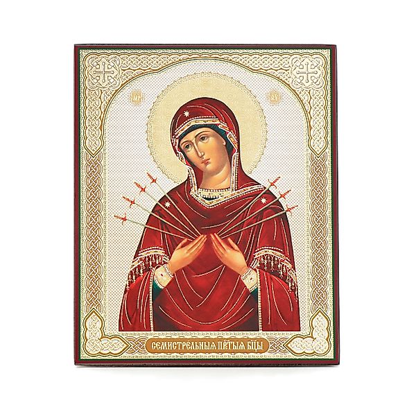 NKlaus Bild Siebenpfeilige Gottesmutter Holz Ikone günstig online kaufen
