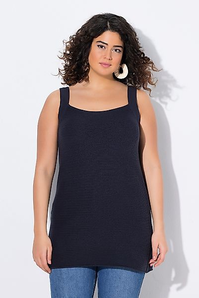 Ulla Popken Strickpullover Stricktop Carré-Ausschnitt ärmellos günstig online kaufen