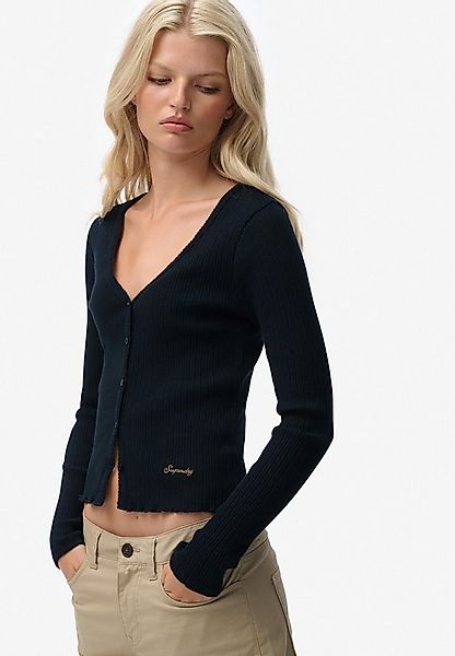 Superdry Langarmshirt ESSENTIAL BUTTON THRU LS TOP Baumwolle, skinny fit günstig online kaufen