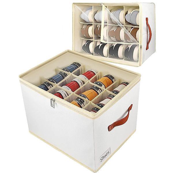 NUODWELL Schuhbox Schuhaufbewahrung Große,Aufbewahrungsbox mit Netztasche günstig online kaufen