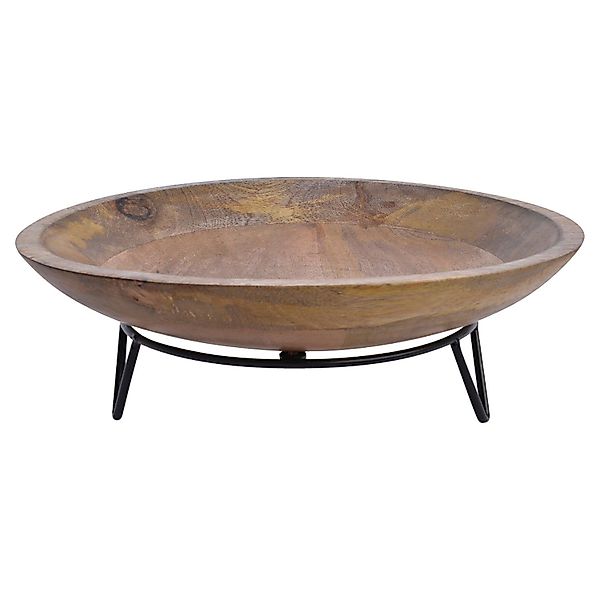 Dekoschale DEDALUS, Dekoschale, Mangoholz, Metallgestell, Braun, günstig online kaufen
