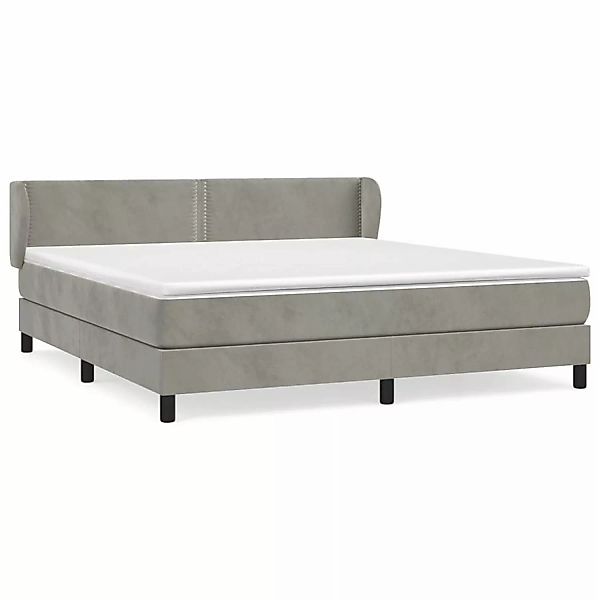 vidaXL Boxspringbett mit Matratze Hellgrau 160x200 cm Samt1397673 günstig online kaufen