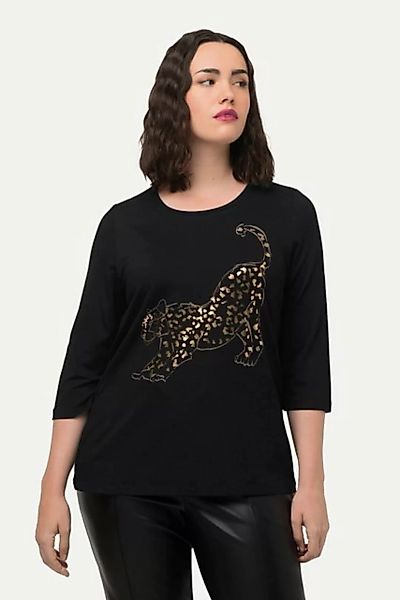 Ulla Popken Rundhalsshirt Shirt Leopard Classic Rundhals 3/4-Arm günstig online kaufen