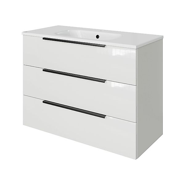 Pelipal Badmöbel-Set Quantum 07 Schneeweiß Glanz 101 cm 3 Auszüge günstig online kaufen