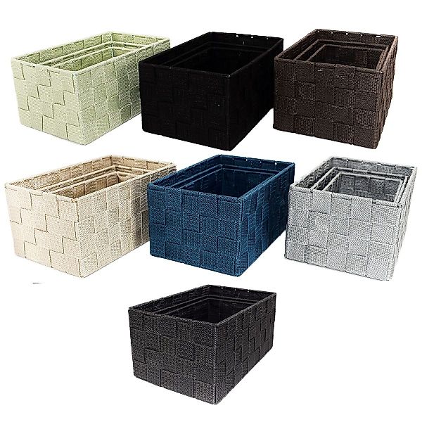 Marabellas Shop Organizer 3er-Set geflochtene Aufbewahrungsboxen günstig online kaufen