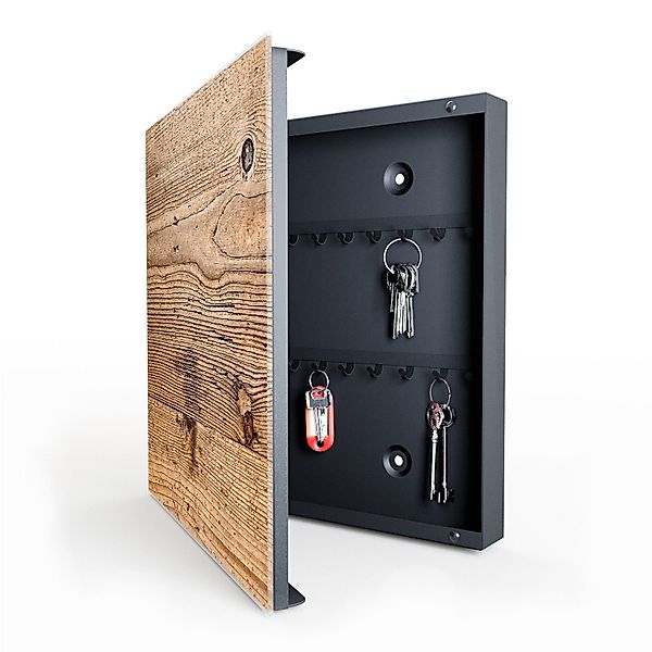 Primedeco Schlüsselkasten Magnetpinnwand mit Glasfront Holz günstig online kaufen