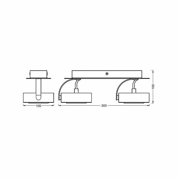 OSRAM LED-Deckenstrahler VENUS schwarz 2-flg. Metall 3.000 K günstig online kaufen
