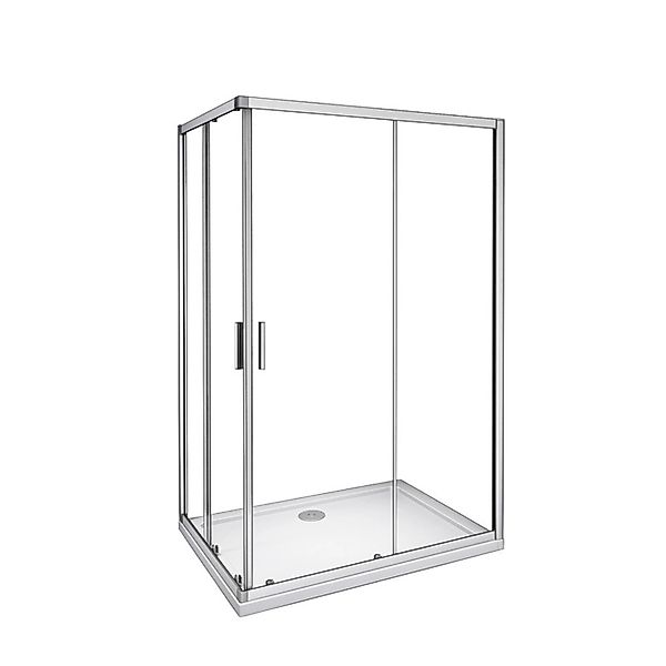 Duschparadies Duschkabinen Eckeinstieg 100 x 80cm Schiebetür Höhe 185cm Dus günstig online kaufen