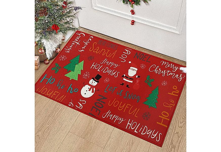 GarveeMore Teppich Türmatten Weihnachtsbereich Teppiche Schneemann und Weih günstig online kaufen