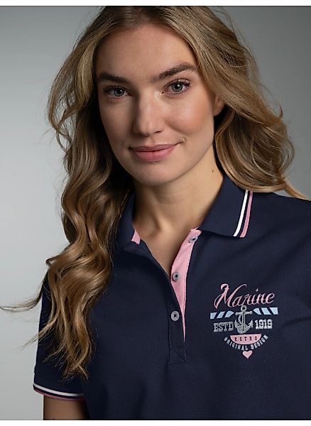 Trigema Poloshirt "TRIGEMA Polo Shirt im Marine Design" 1 günstig online kaufen