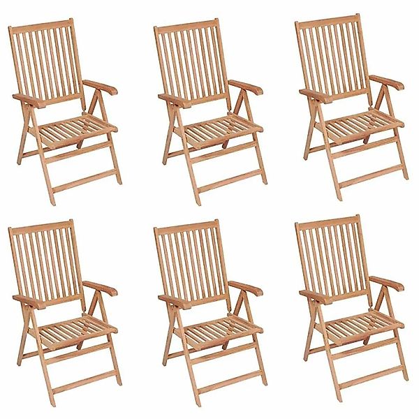 vidaXL Verstellbare Gartenstühle 6 Stk Massivholz Teak 3065526 günstig online kaufen