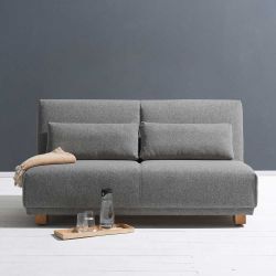 Schlafcouch in Grau Stoff 85 cm hoch günstig online kaufen