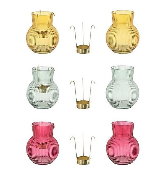 Vase Teelichthalter 1 Stück 2-teilig ca. 11 x 13 cm 3 Sorten unsortiert Gla günstig online kaufen
