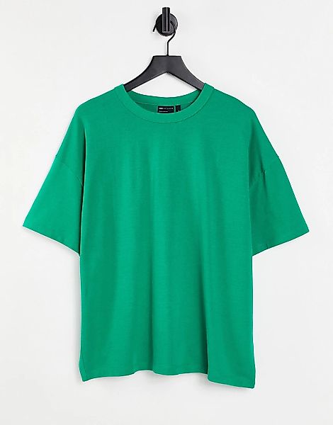 ASOS DESIGN – Schweres Oversize-T-Shirt in Grün günstig online kaufen