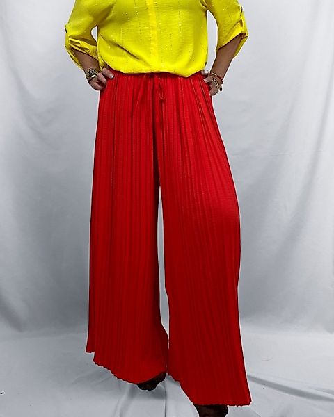 ITALY VIBES Palazzohose ALMA - Plisseehose - weite Hose - Bindegürtel - Sto günstig online kaufen