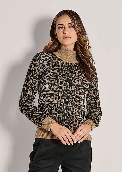 MADELEINE Strickpullover Eleganter Jacquard-Pullover mit Animal-Design Woll günstig online kaufen