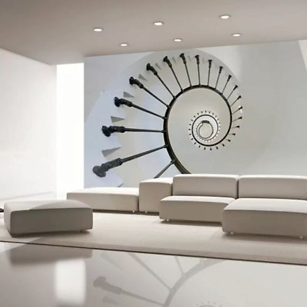 artgeist Fototapete Treppe (Laterne) schwarz/weiß Gr. 200 x 154 günstig online kaufen