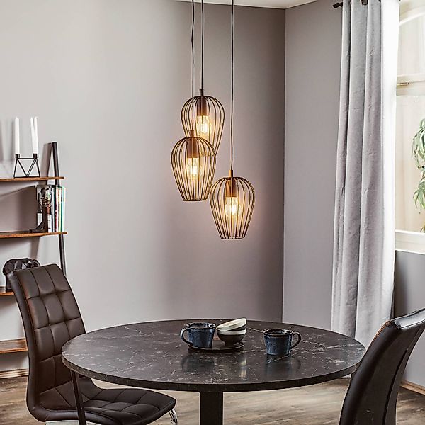 EGLO Pendelleuchte NEWTOWN Pendellampe, schwarz, Stahl, günstig online kaufen