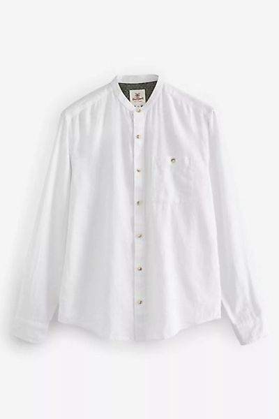 Next Langarmhemd Langarmhemd aus Leinengemisch mit Stehkragen (1-tlg) günstig online kaufen