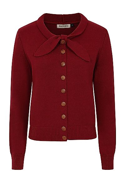 Banned Strickjacke Katy Knot Cardigan Burgunder günstig online kaufen