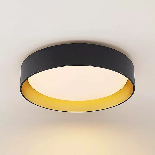 Lindby Gracjan LED-Deckenleuchte CCT schwarz gold günstig online kaufen