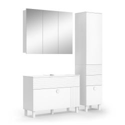 Vicco Badmöbel-Set Sola, Weiß, 3 Teile, günstig online kaufen