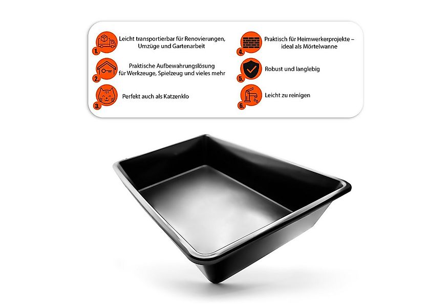 BigDean Allzweckkiste Wanne aus Kunststoff 60x40x12 cm multifunktional eins günstig online kaufen
