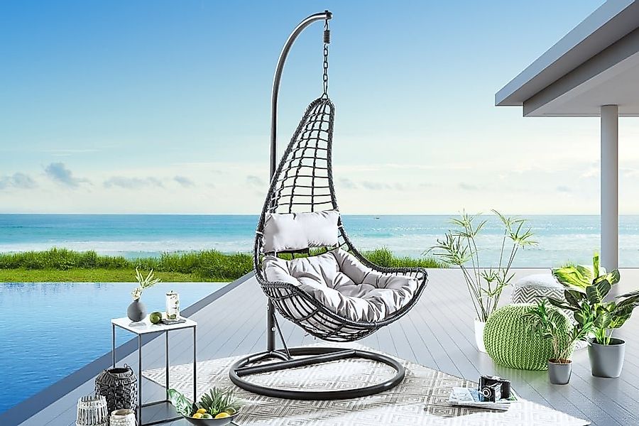 riess-ambiente Hängesessel LOFT WIDE grau / schwarz, Outdoor · Gartensessel günstig online kaufen