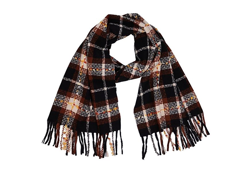 MIRROSI Modeschal weicher und warmer Schal Karo Kariert Muster mit Fransen, günstig online kaufen