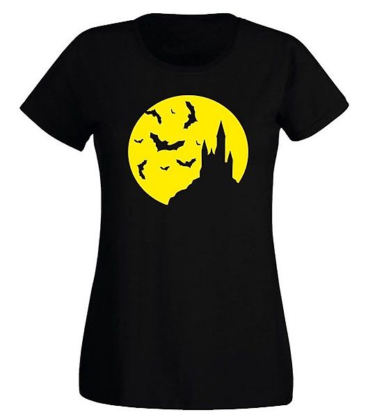 G-graphics T-Shirt Damen T-Shirt - Gruselschloss Slim-fit-Shirt, mit Frontp günstig online kaufen