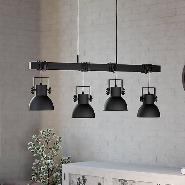 Hängeleuchte Shirebrook, vierflammig, schwarz günstig online kaufen