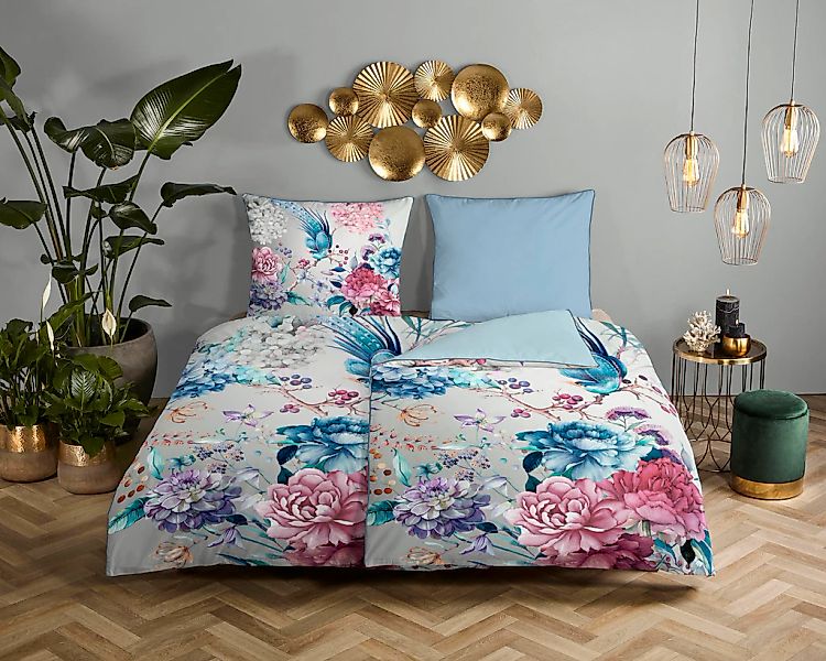 Descanso Wendebettwäsche »Ignadi«, Baumwolle, Satin, 135x200, Biese, Reißve günstig online kaufen