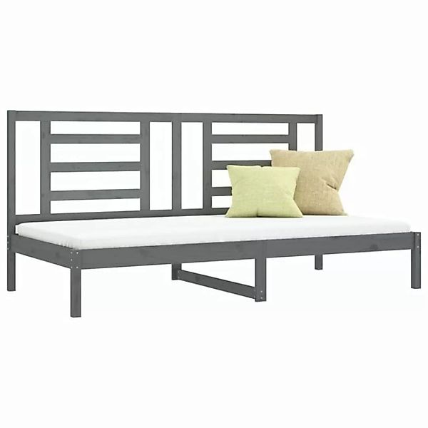 vidaXL Bett Tagesbett Grau 90x200 cm Massivholz Kiefer günstig online kaufen