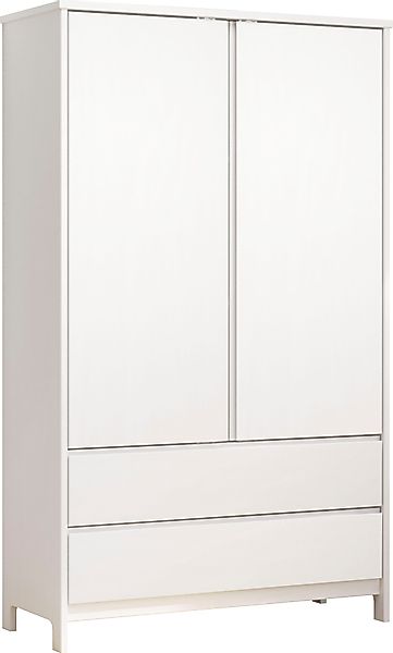 Home affaire Kleiderschrank "Aarhus" 1 Stk. tlg. Weißer, griffloser Massivh günstig online kaufen