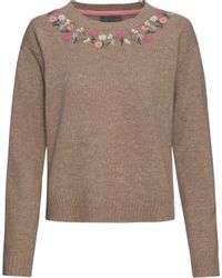 Reitmayer Strickpullover Strickpullover mit Blumenstick günstig online kaufen
