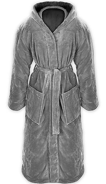 Gräfenstayn Unisex-Bademantel Kuschelfleece Bademantel Kapuze Flanell Fleec günstig online kaufen