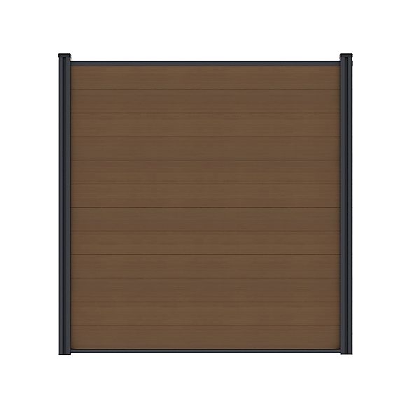 T&J WPC-Steckzaunset Max Coextrudiert 175 cm x 172 cm Teak günstig online kaufen