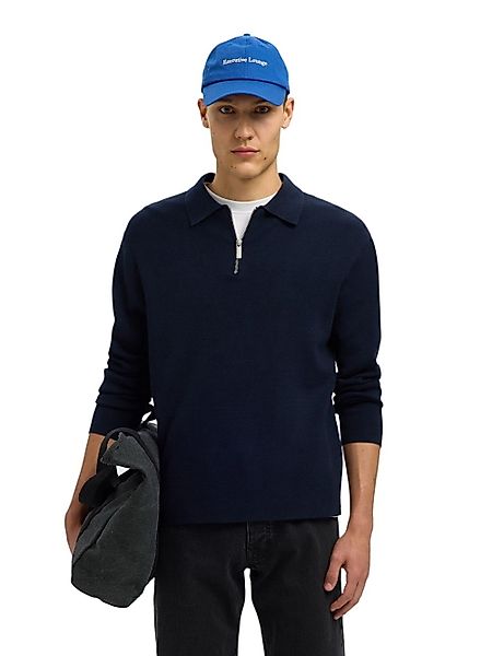 Selected Herren Pullover SLHTELLER FN RELAXED HALF ZIP POLO - Relaxed Fit günstig online kaufen