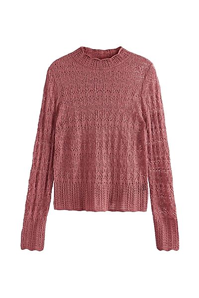 Next Stehkragenpullover Strickpullover mit Pointelle-Spitze und günstig online kaufen