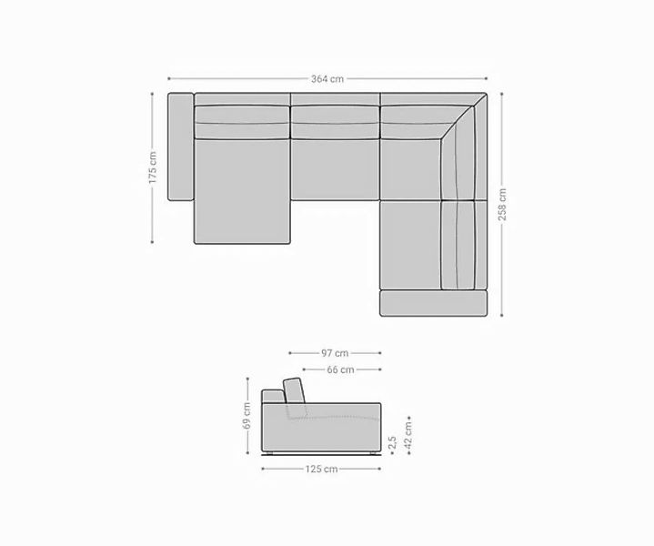 DELIFE Wohnlandschaft Lanzo, XL Cord Beige 360x260 cm Recamiere variabel günstig online kaufen