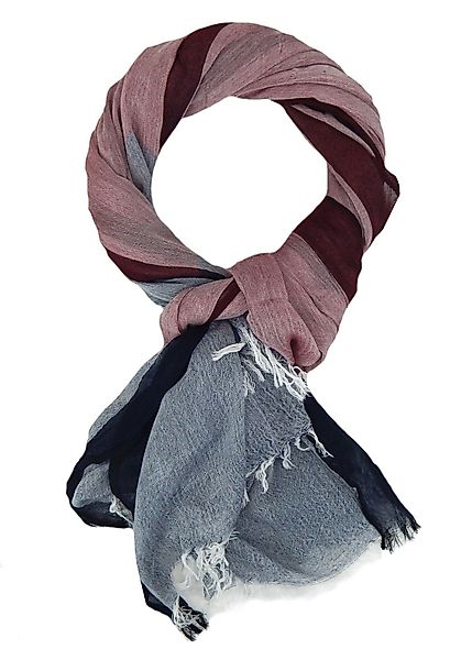 Ella Jonte Modeschal, edler leichter breiter Herrenschal grau rot Modal Bau günstig online kaufen