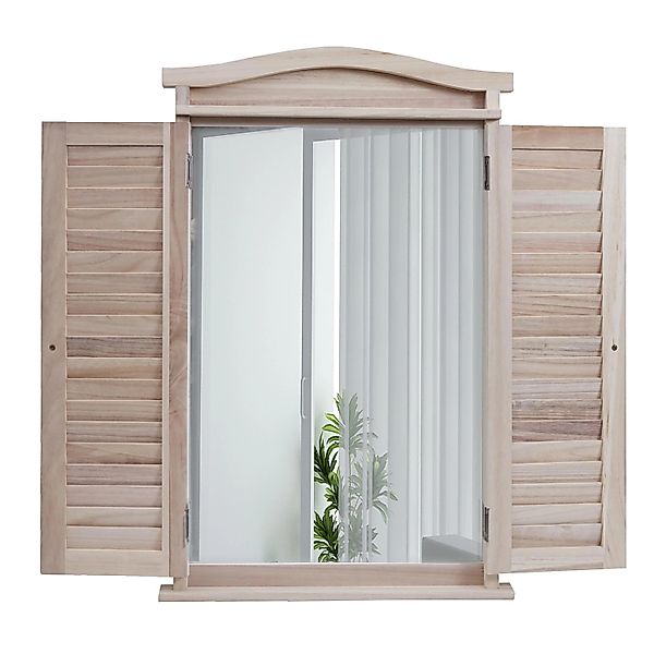 MCW Wandspiegel mit Fensterläden Shabby Naturfarben günstig online kaufen