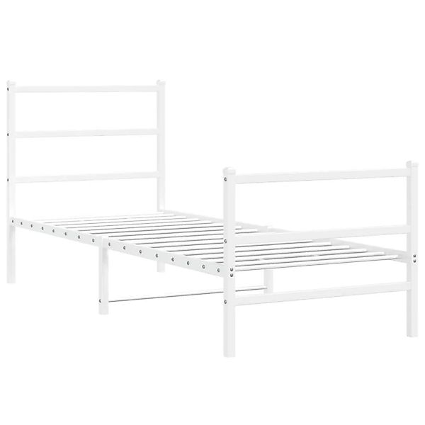 vidaXL Bettgestell mit Kopf- und Fußteil Metall Weiß 80x200 cm 355423 günstig online kaufen