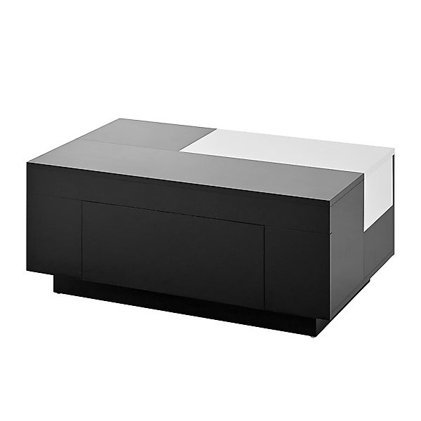 Couchtisch mit LED-Beleuchtung, ausziehbarer Tischplatte und Stauraum, 80x5 günstig online kaufen